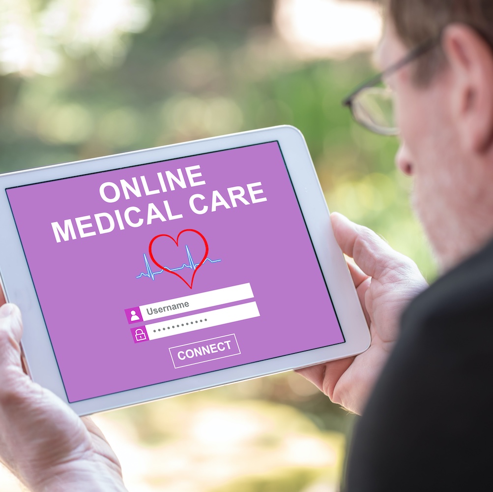 Online medical care concept on a tablet